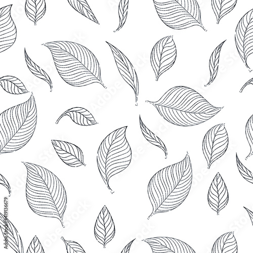 pattern leaves illustration isolated outline