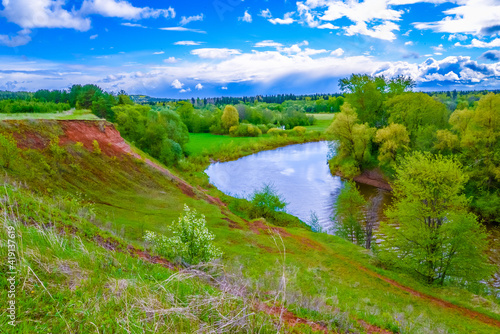 landscape with river and blue sky © SERGEY IVANOV