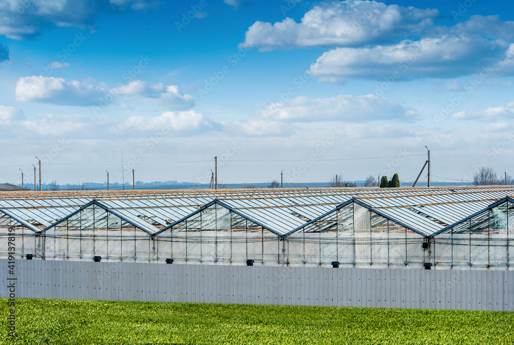 Obraz premium Old greenhouse constructions, agricultural sector