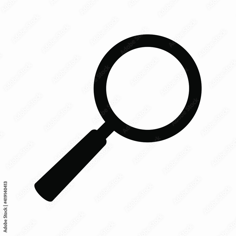 Search icon. Magnifying glass icon, vector magnifier or loupe sign. Search icon. Magnifying glass icon, vector magnifier or loupe sign.
