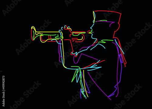 Military trumpeter vector illustration