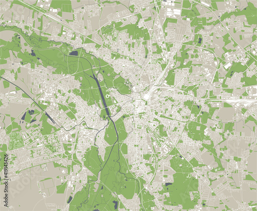 map of the city of Leipzig, Saxony, Germany