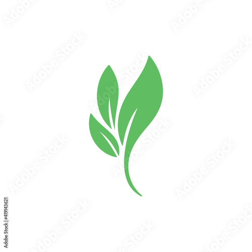 Plant and leaves icon. Leaf symbol of ecology, enviroment and nature. Vegetarian and vegan pictogram design.