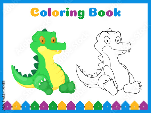 Coloring book for preschool kids with easy educational gaming level.