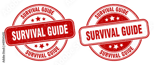 survival guide stamp. survival guide label. round grunge sign