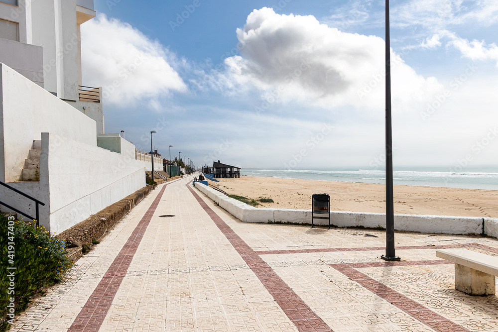 Beach seafront promenade with Spanish chiringuito
