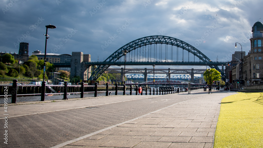 Newcastle harbour with the Tyneside bridges 