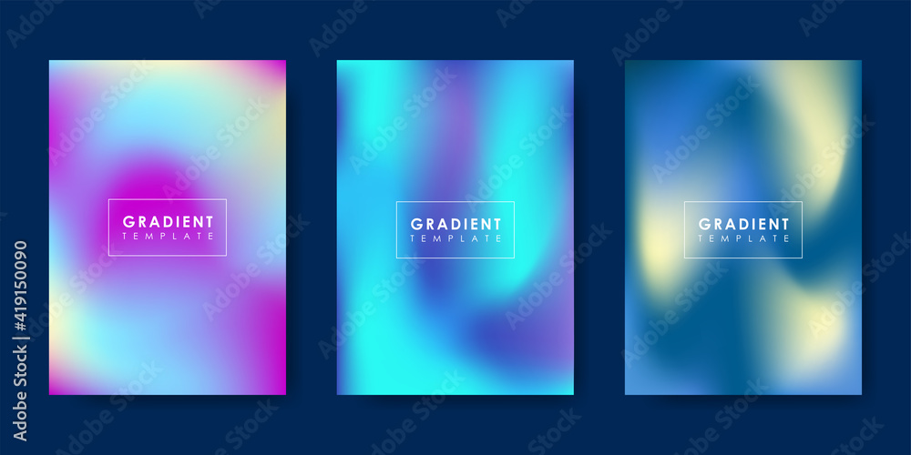 Fototapeta premium Collection of colorful gradient background templates. Vector illustration.