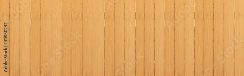 Panorama of New brown vintage wooden wall texture and background seamless or a brown wooden fence