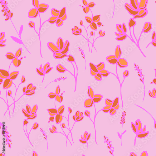 vector seamless pattern small flowers