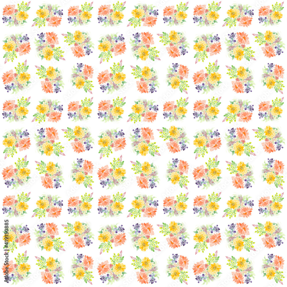 seamless summer floral pattern textile, repeat print