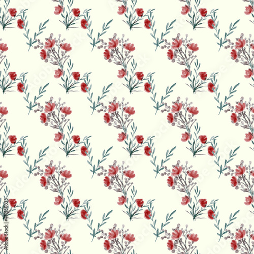 Wallpaper Mural Beautiful watercolor flower pattern, great design for any purposes. Abstract floral background. Spring wedding invitation. Seamless floral pattern. Beauty fashion design. Torontodigital.ca