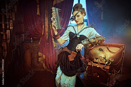 lady with vintage mechanisms © Andrey Kiselev