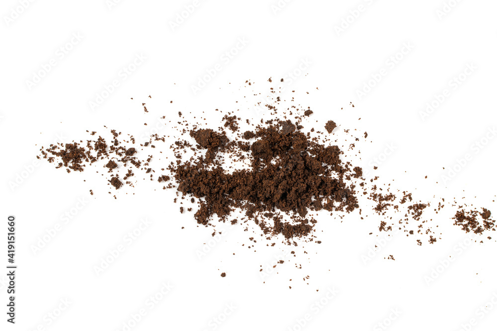 Used Grinding Coffee Waste Isolated, Pressed Coffee Scrub Used Grinding Coffee Waste Isolated, Pressed Coffee Scrub