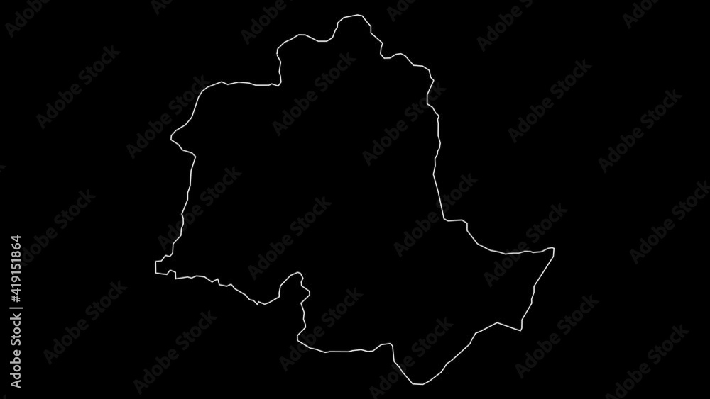 Potaro - Siparuni Guyana region map outline animation Potaro - Siparuni Guyana region map outline animation