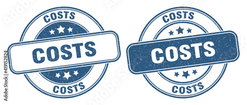 costs stamp. costs label. round grunge sign