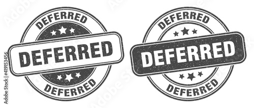 deferred stamp. deferred label. round grunge sign