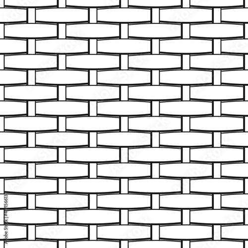 Wicker texture pattern. A vector seamless pattern with wicker texture. Black and white illustration.