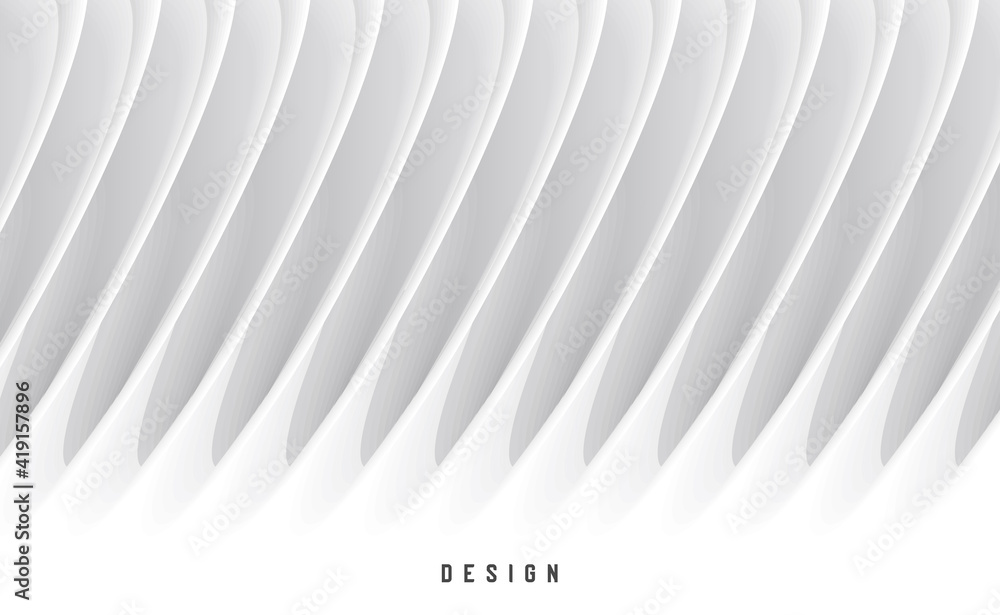 Naklejka premium Abstract background, white on white 3d shapes forming texture, geometric 3d wall