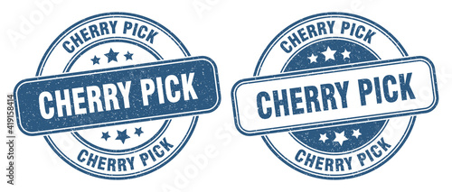cherry pick stamp. cherry pick label. round grunge sign