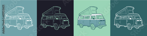 Van - Vanlife- Illustration - Editable photo