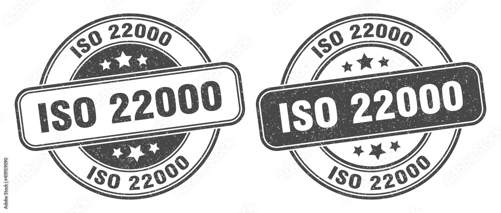 iso 22000 stamp. iso 22000 label. round grunge sign iso 22000 stamp. iso 22000 label. round grunge sign