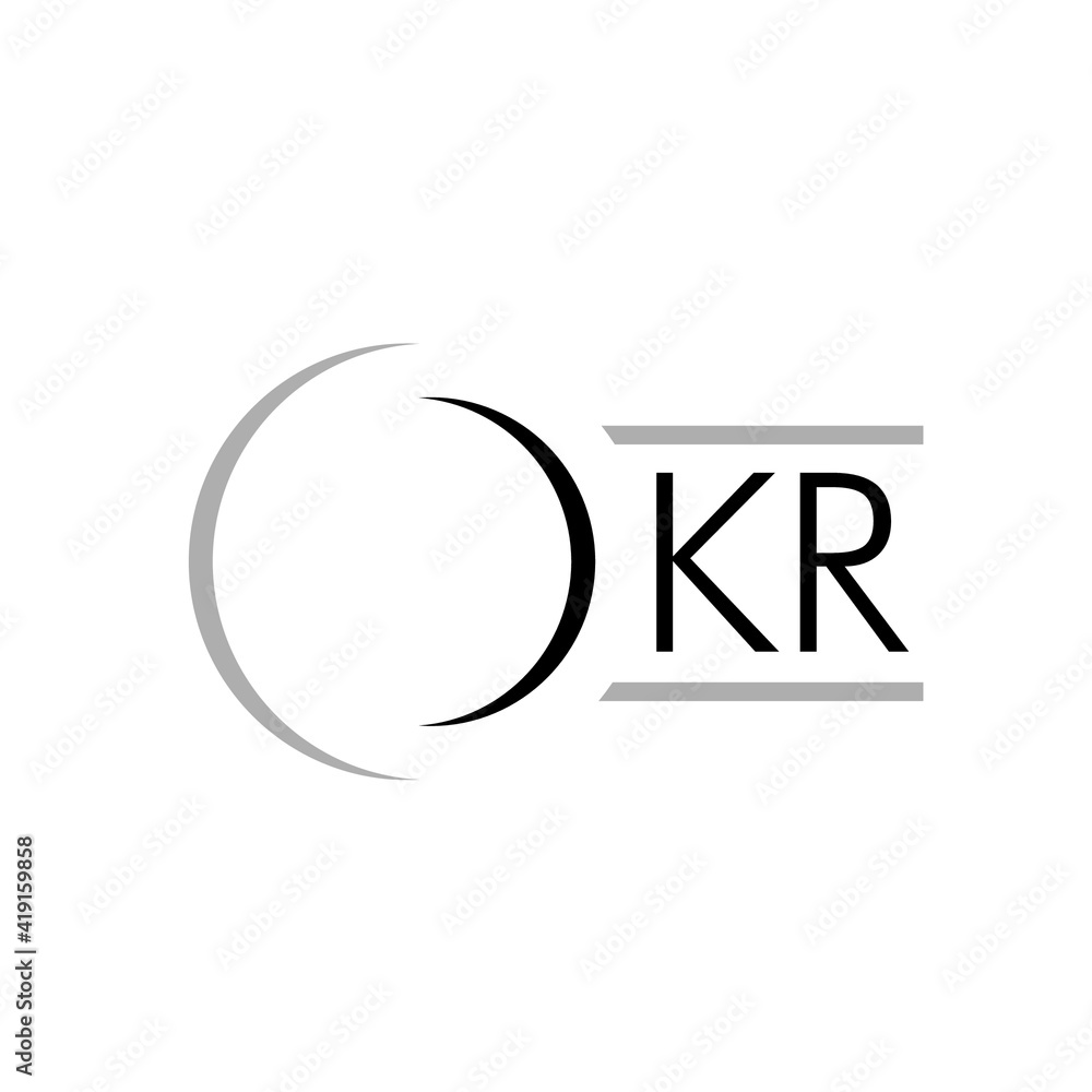 Obraz premium eglish letter o k r vector icon in black and white