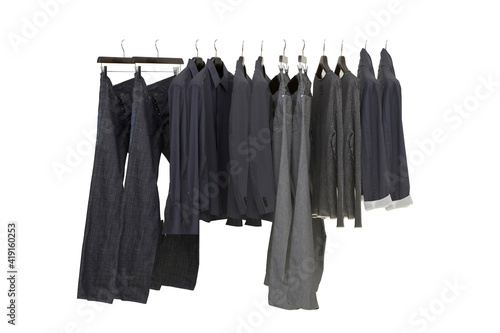 Elegant and trendy men's clothes hangingb