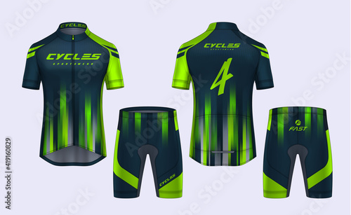 Cycling Jerseys mockup,t-shirt sport design template,uniform for bicycle apparel.