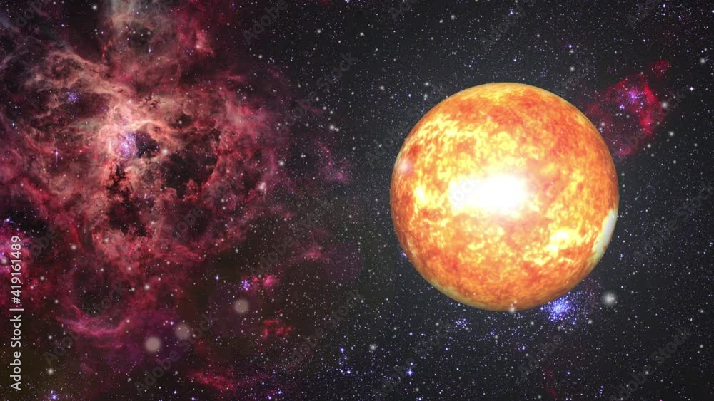 hot planet in the universe with a background of nebula clouds. hot planet in the universe with a background of nebula clouds.