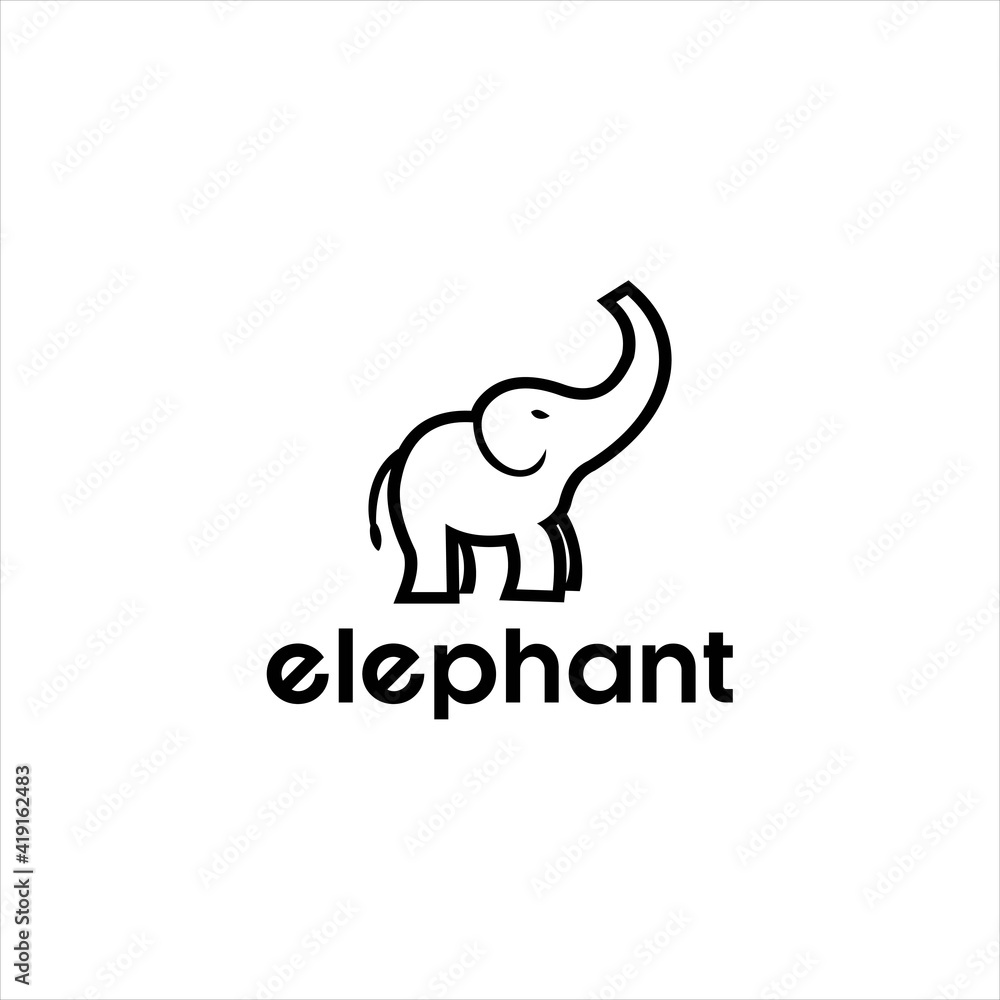 Simple Elephant Logo, Head Animal Vector Design Simple Elephant Logo, Head Animal Vector Design