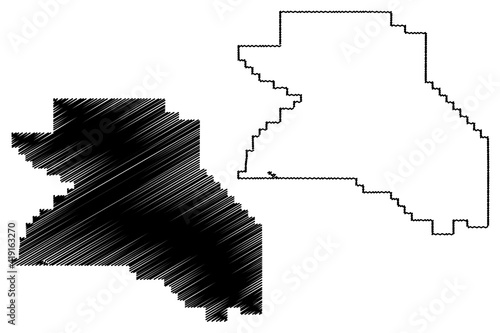 Washington County, Oregon State (U.S. county, United States of America, USA, U.S., US) map vector illustration, scribble sketch Washington map