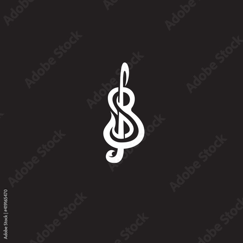 abstract letter S music logo vector
