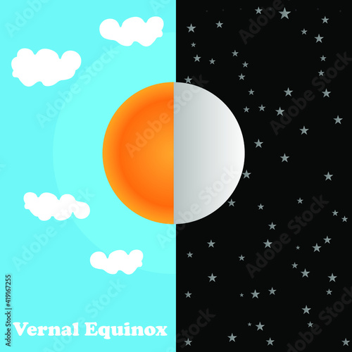 Vernal Equinox day ,Vector Illustration.