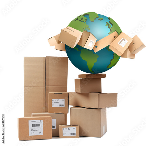 Planet Earth with heap of p...