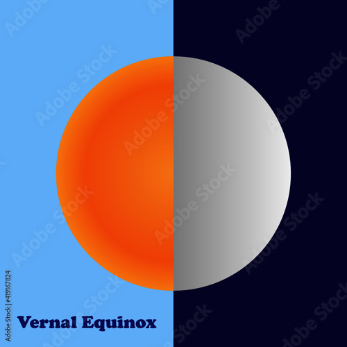 Vernal Equinox day ,Vector Illustration.