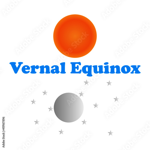 Vernal Equinox day ,Vector Illustration.