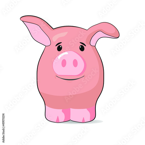 illustrazione di un simpatico maiale cartoon.