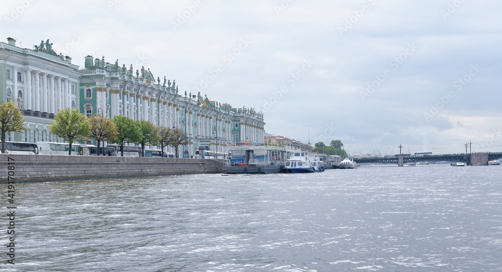  View of the Winter Palace on July 8; 2015 in St. Petersburg