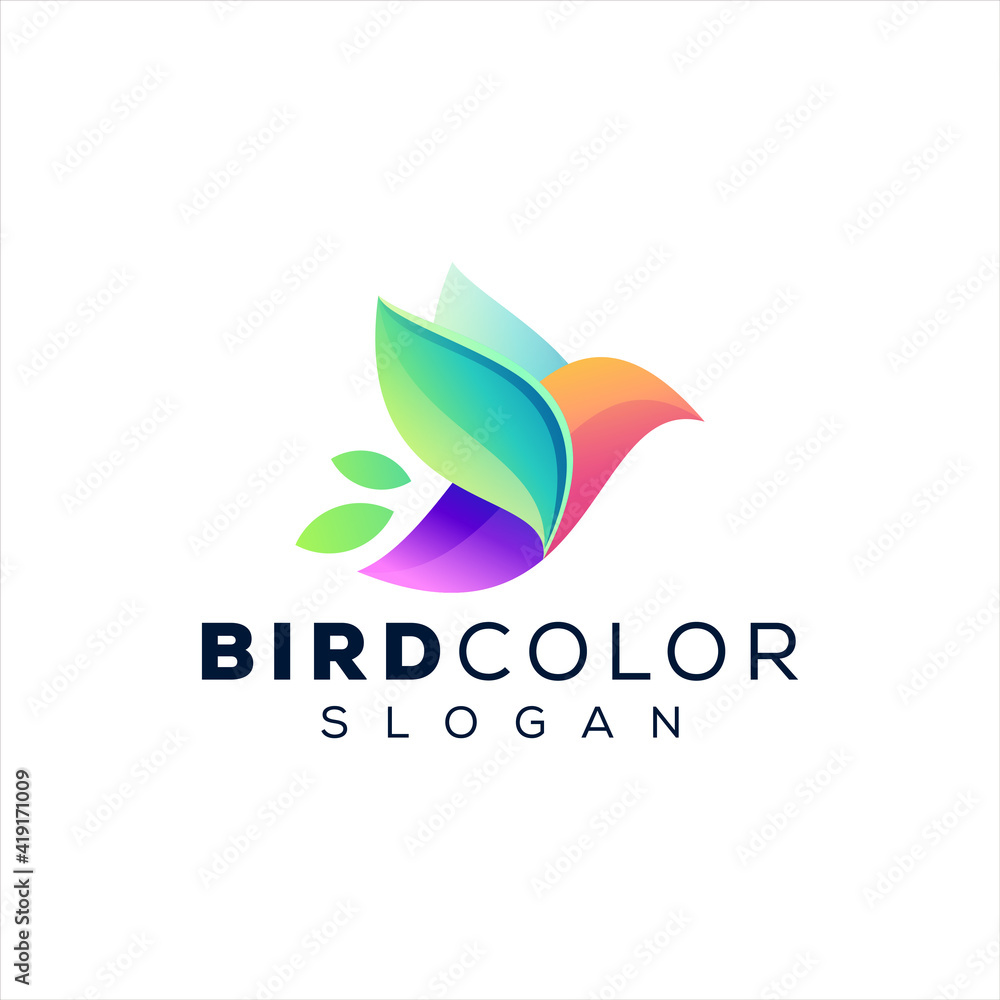 Obraz premium bird color gradient logo design
