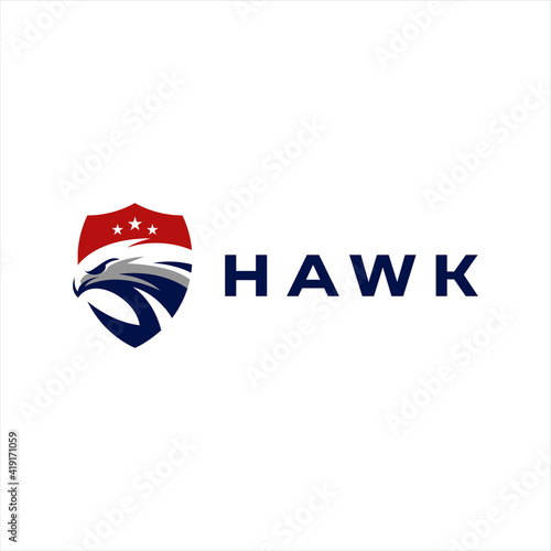hawk shield strong logo design © modal tampang