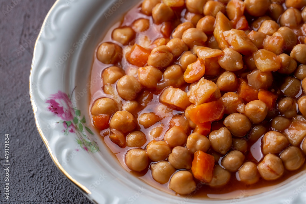 Traditional Delicious Turkish Food Chickpea Stew Turkish Name Nohut