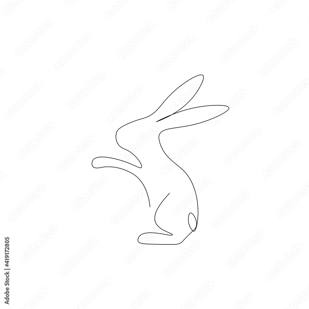 Easter bunny line drawing, vector illustration Easter bunny line drawing, vector illustration