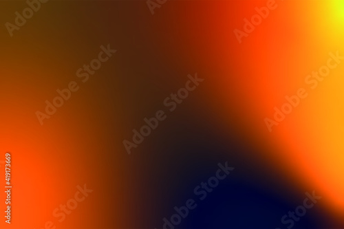 Very beautiful orange dark blue black abstract gradient background with 2 light sources left and right. Vector illustration