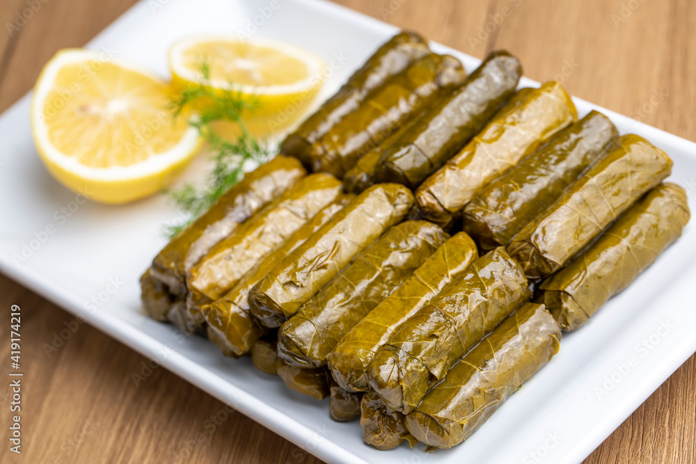 Turkish foods; stuffed leaves (yaprak sarma dolma) Turkish foods; stuffed leaves (yaprak sarma dolma)