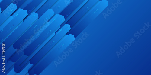 Modern simple blue technology business background with arrows and dot lines