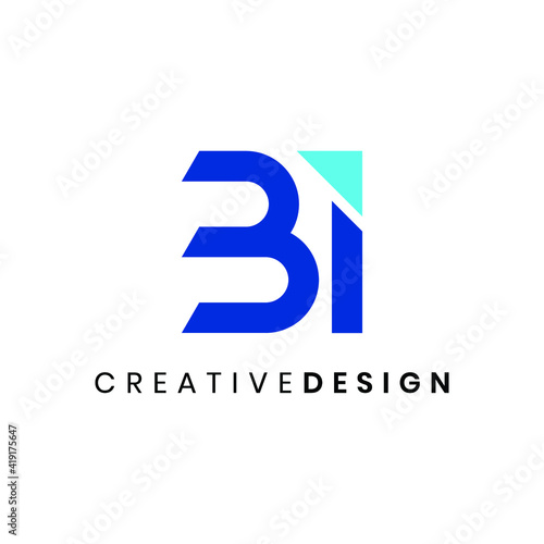 Modern letter BI logo design