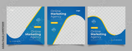 Digital business marketing banner for social media post template 