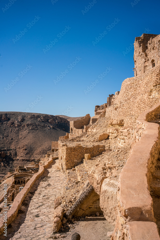 Chenini ruined Berber village in the Tataouine district in southern Tunisia