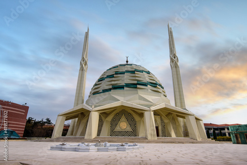 Marmara University Faculty of Theology Mosque in Altunizade, Istanbul, Turkey. New modern mosque photo